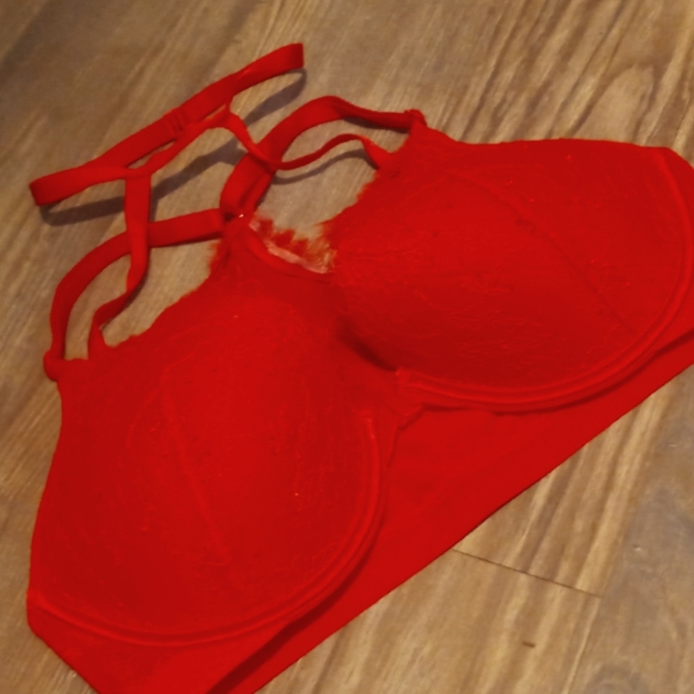 VS Elegant Red Lace Bra